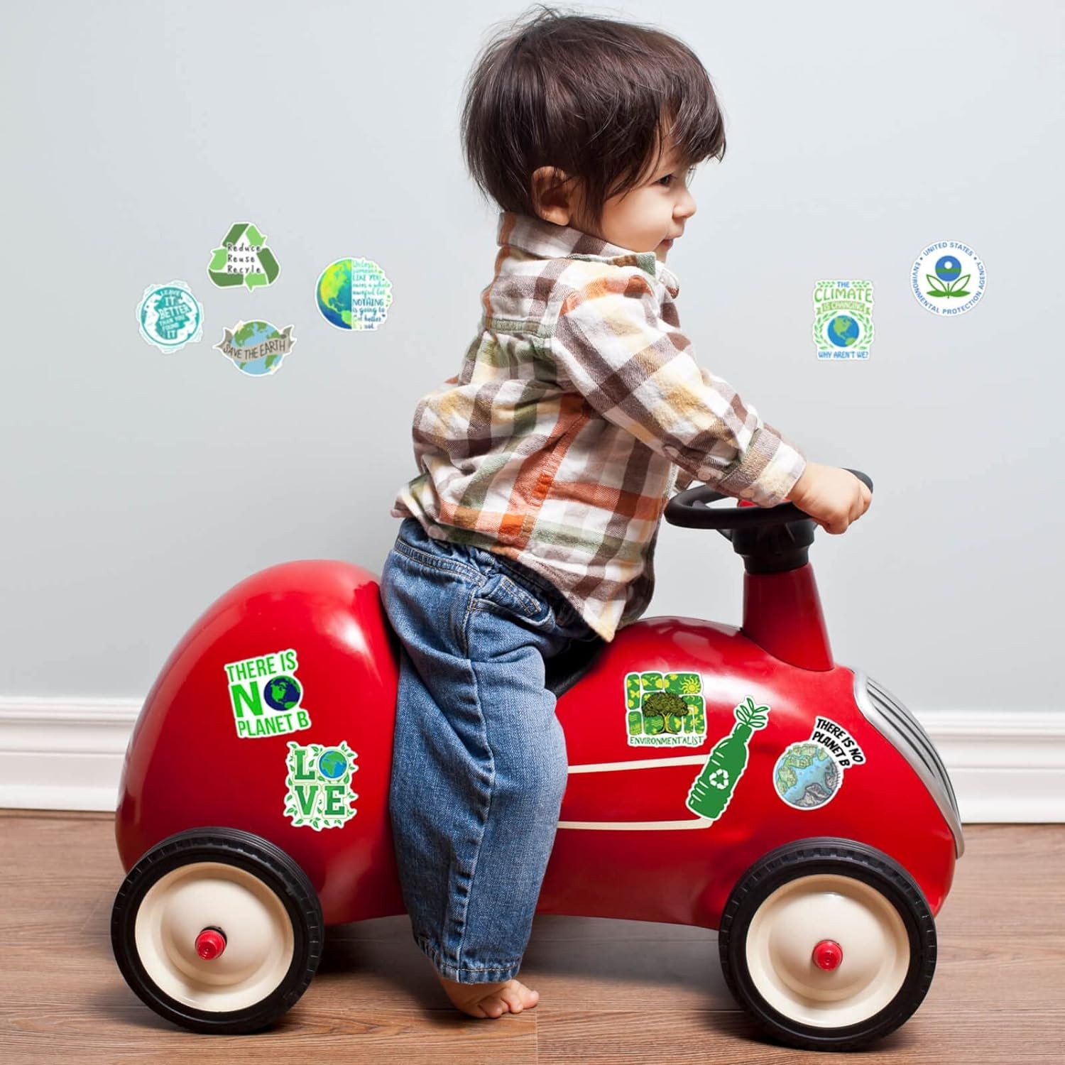 100PCS Earth Day Stickers, Environmental Protection Vinyl Waterproof Stickers fo