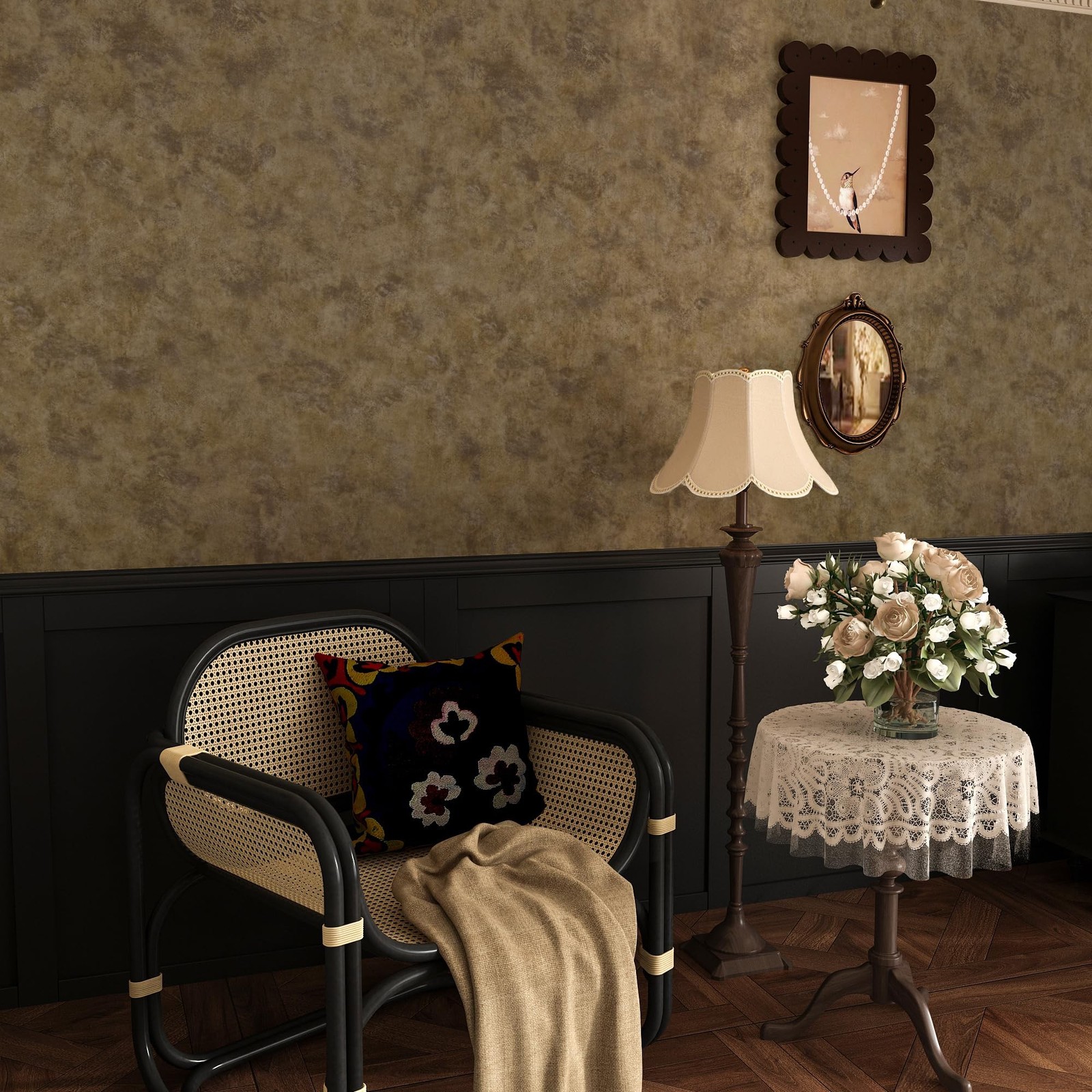 BAYYA Copper Wall Paper Peel and Stick Modern Removable Concrete Wallpaper Go…