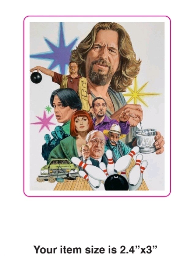 BIG LEBOWSKI STICKERS (3) DUDE ABIDES Heavy Duty Vinyl WORLDWIDE 🌐 SHIPPING
