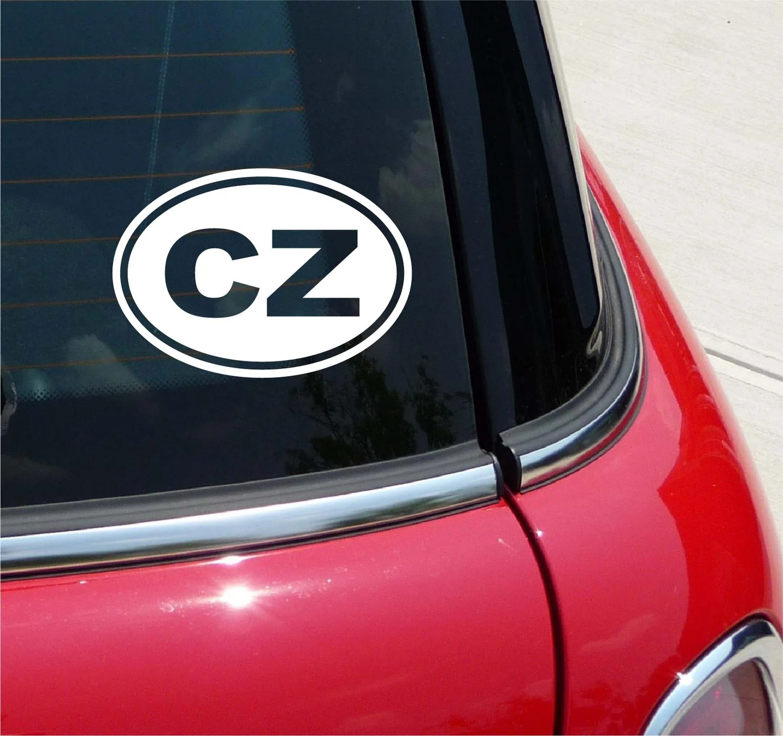 Euro CZ Czech Republic Country Code Decal Sticker Car Wall Oval NOT Two Colors