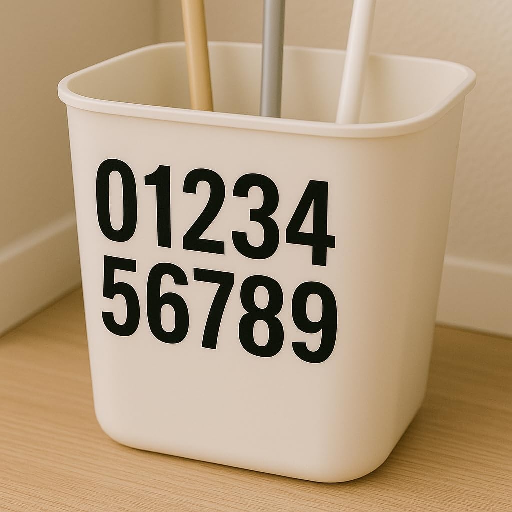 10 Sheets 1.5 Inch Black Number Stickers 0-9, 3 x 8 inches,