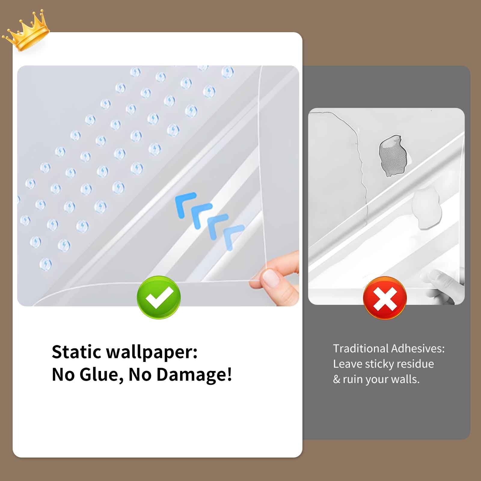 Clear Electrostatic Wall Protector, Static Protective Film, Adhesive-Free, No…