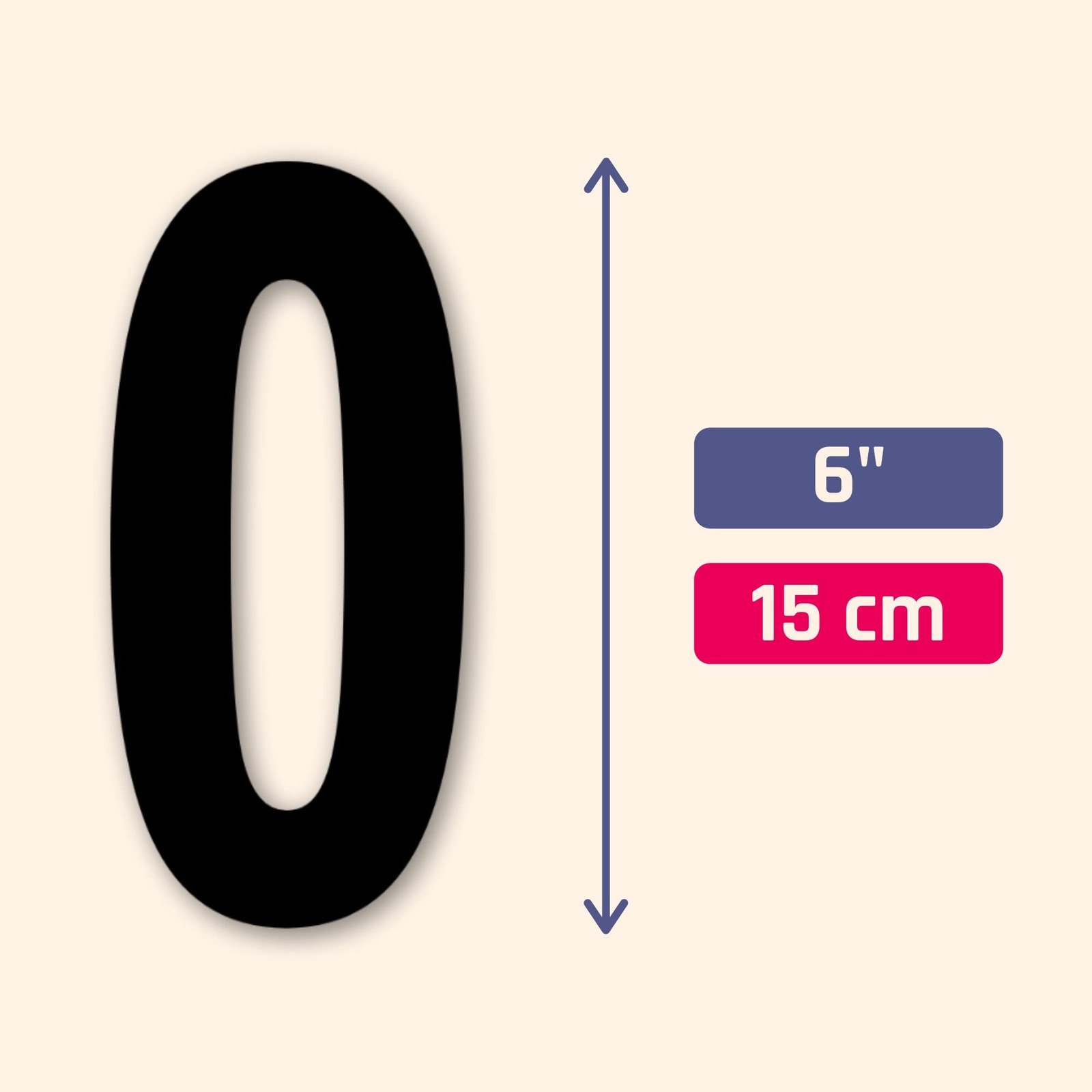 6 inch, Vinyl Numbers Stickers, Large Stick On Numbers – Black, 40 Pieces | 0-9