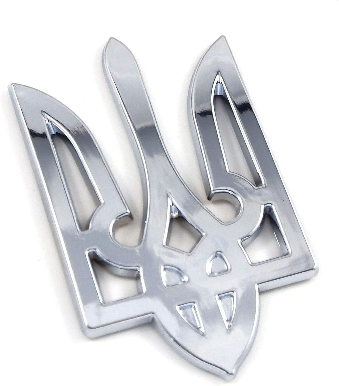 Trident Tryzub 3.5″ Ukrainian Ukraine Car Chrome Emblem Decal Sticker X-Large