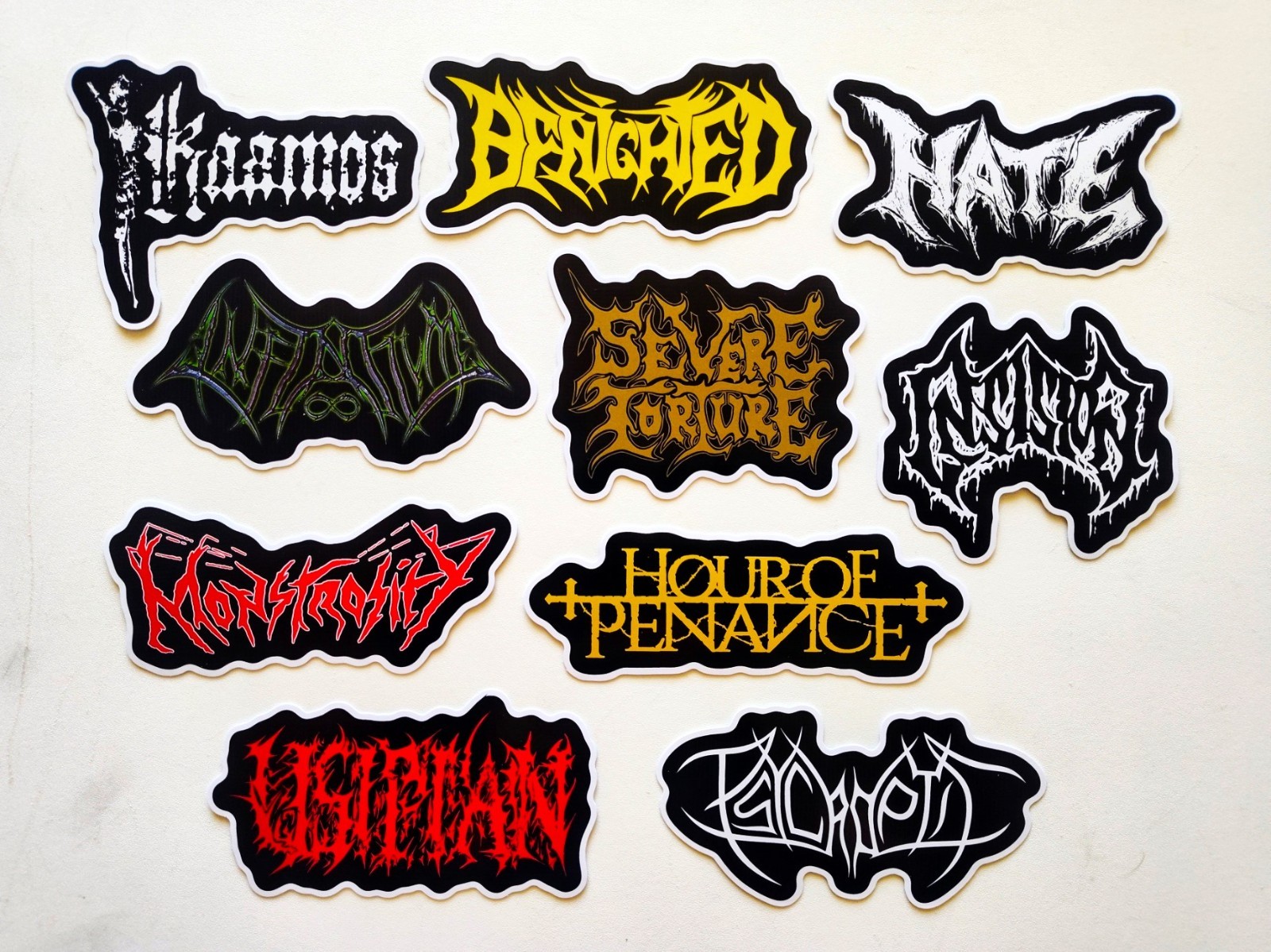 Death Metal Sticker Pack (10) Set 16 Severe Torture Hate Kaamos Hour of Penance