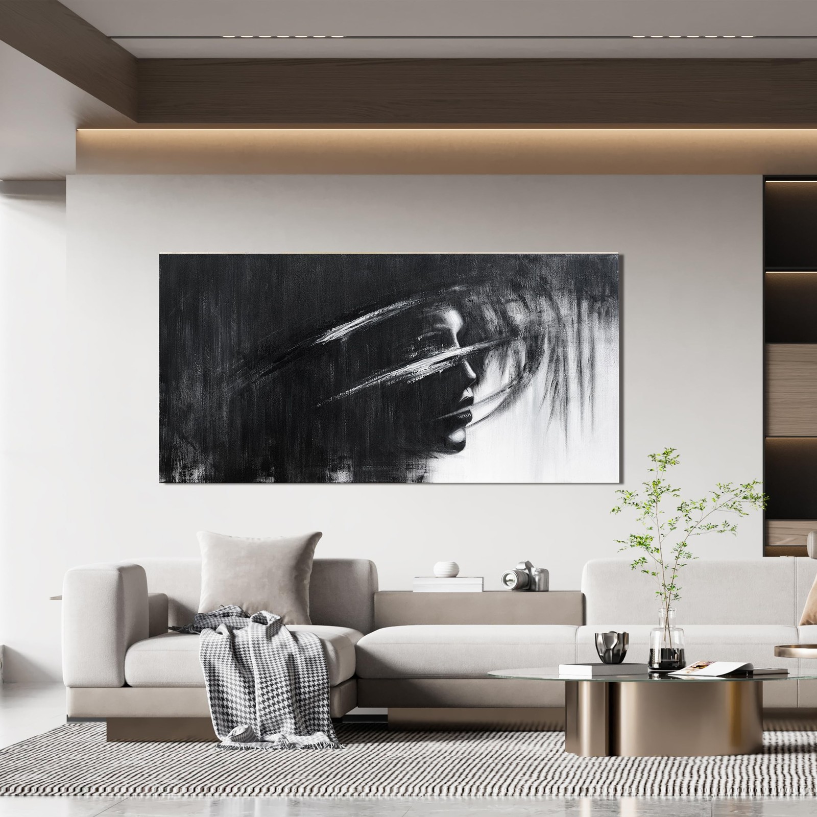 Canvas Wall Art Decor Black and White Abstract Wall Art Prints Wall Art for L…