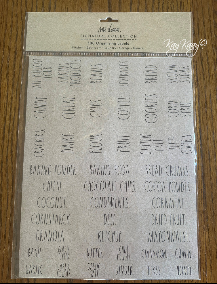 NIP RAE DUNN Signature Collection 180 KRAFT Home Organizing Label Stickers