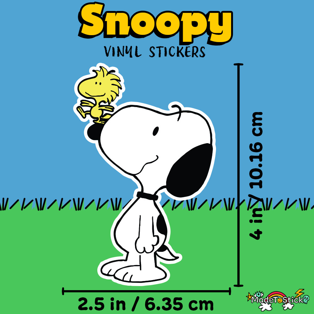 Peanuts Snoopy and Woodstock Sticker – Aesthetic Vinyl 2.5″ W x 4″ H