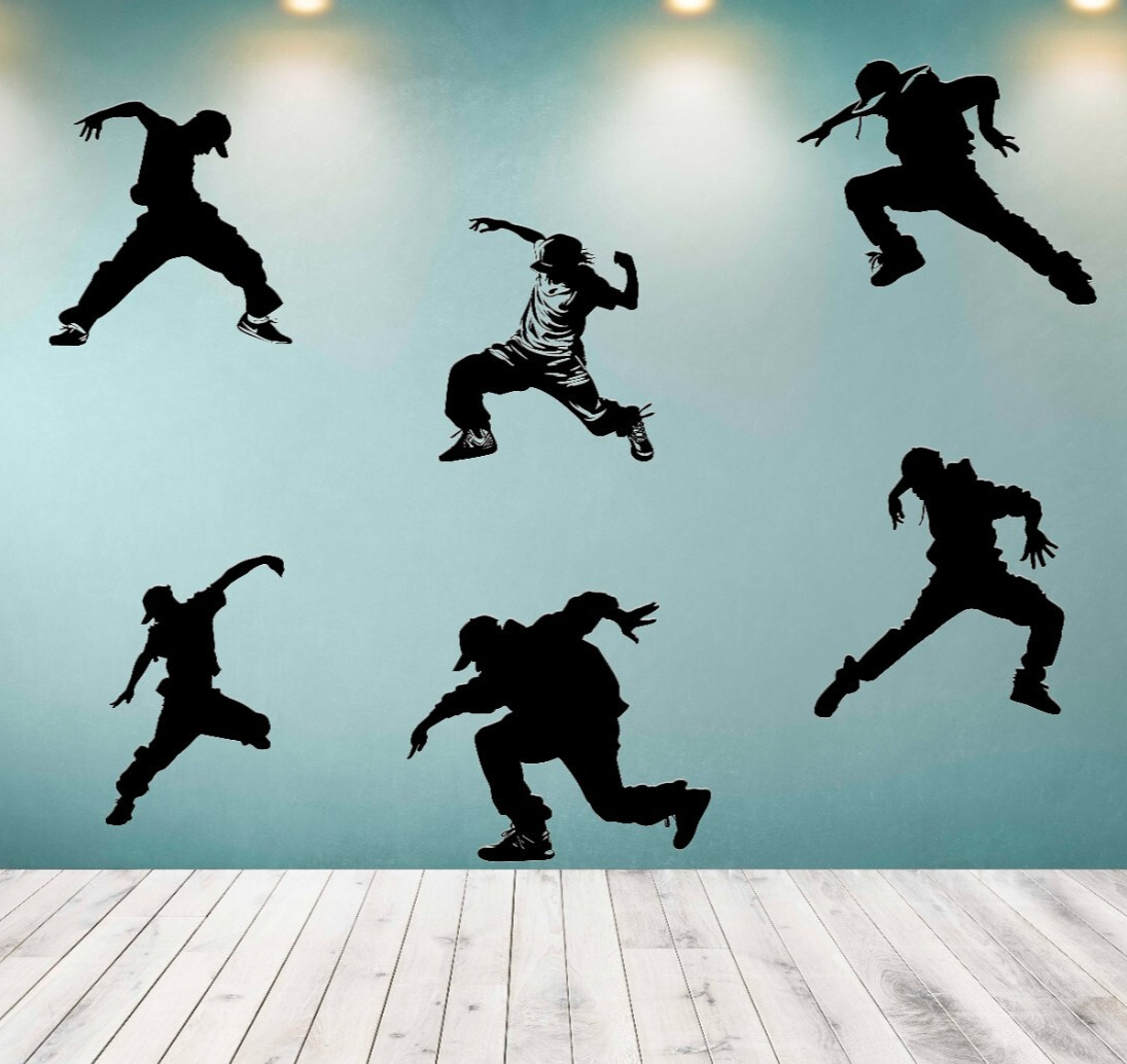 Hip Hop Dancers Wall Decals – Break Dance Wall Decal, Contemporary Dancer se244