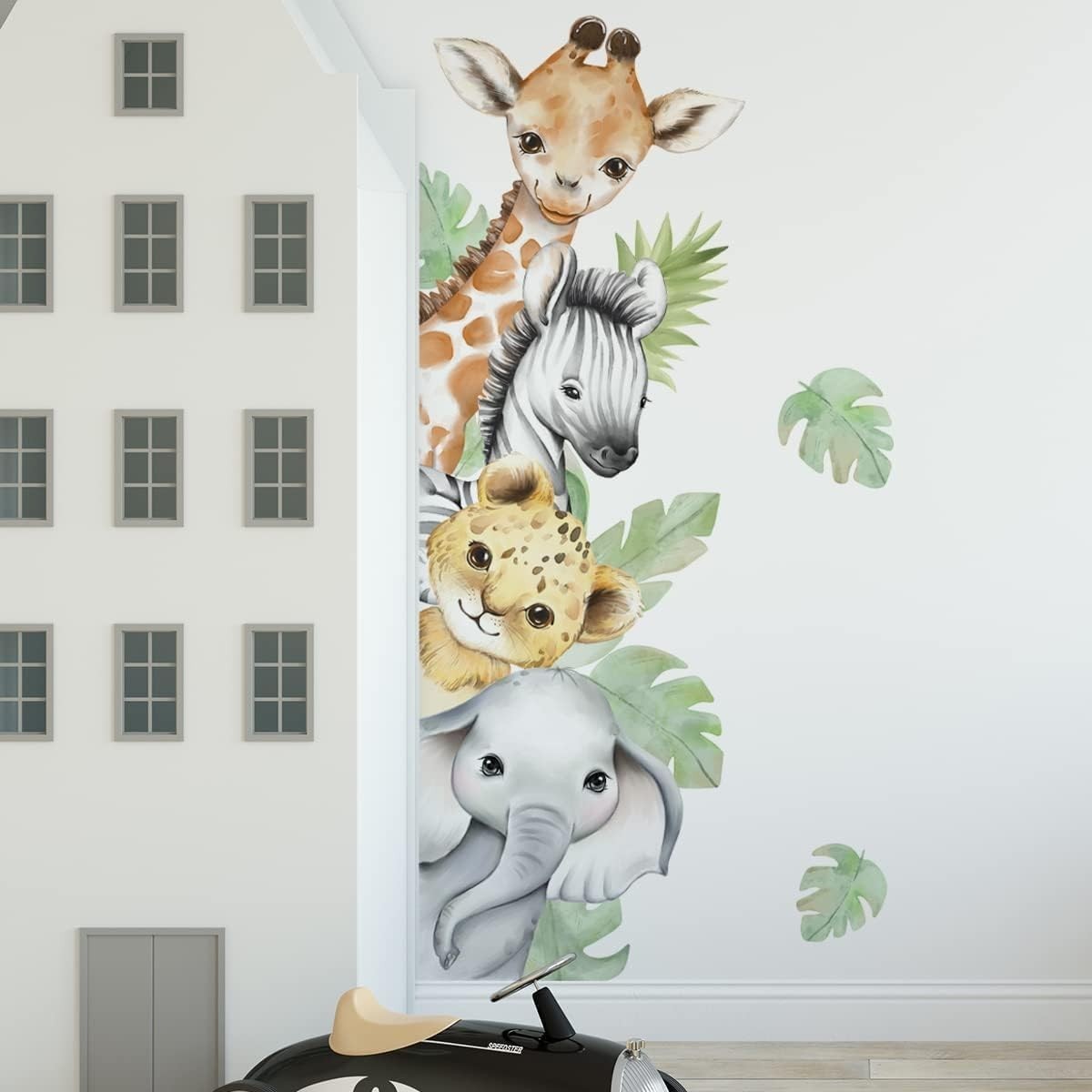 44.88” Waterproof Jungle Animal Stickers for Kids’ Nursery and Playroom Decor