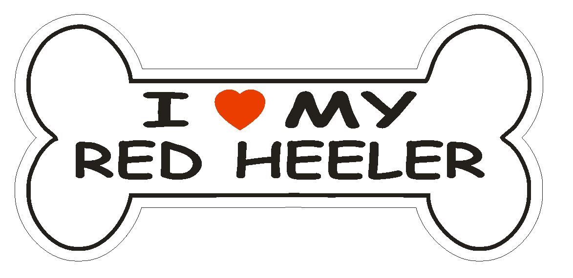 Love My Red Heeler Bumper Sticker or Helmet Sticker D2524 Dog Bone Decal