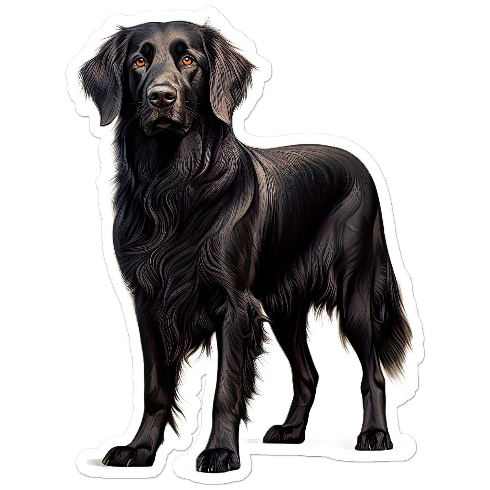 Flat Coated Retriever – Vinyl Decal Sticker – Car Window Laptop – ebn12187