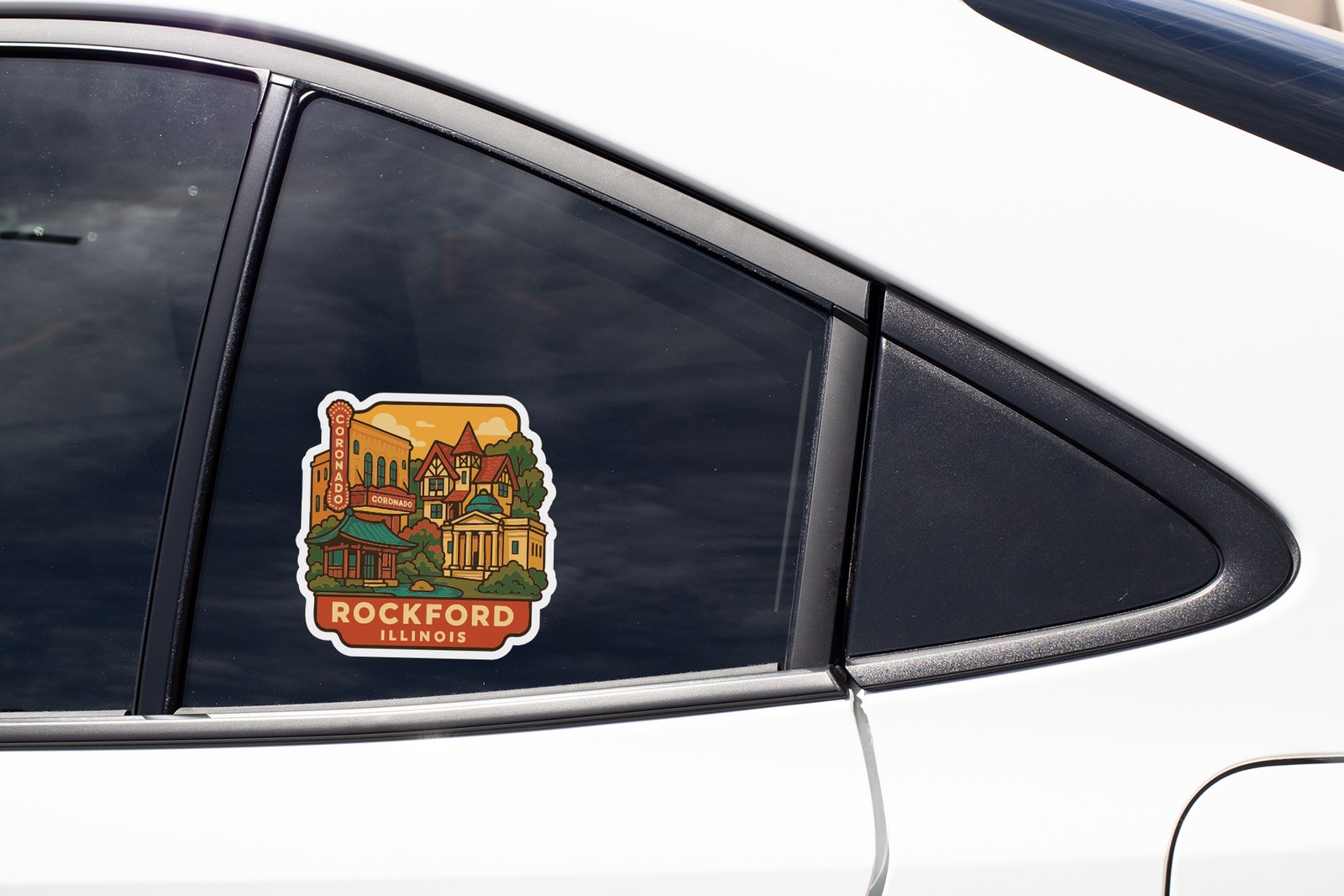 Rockford Illinois Sticker Decal Vinyl Die-Cut City Skyline Landmark Design