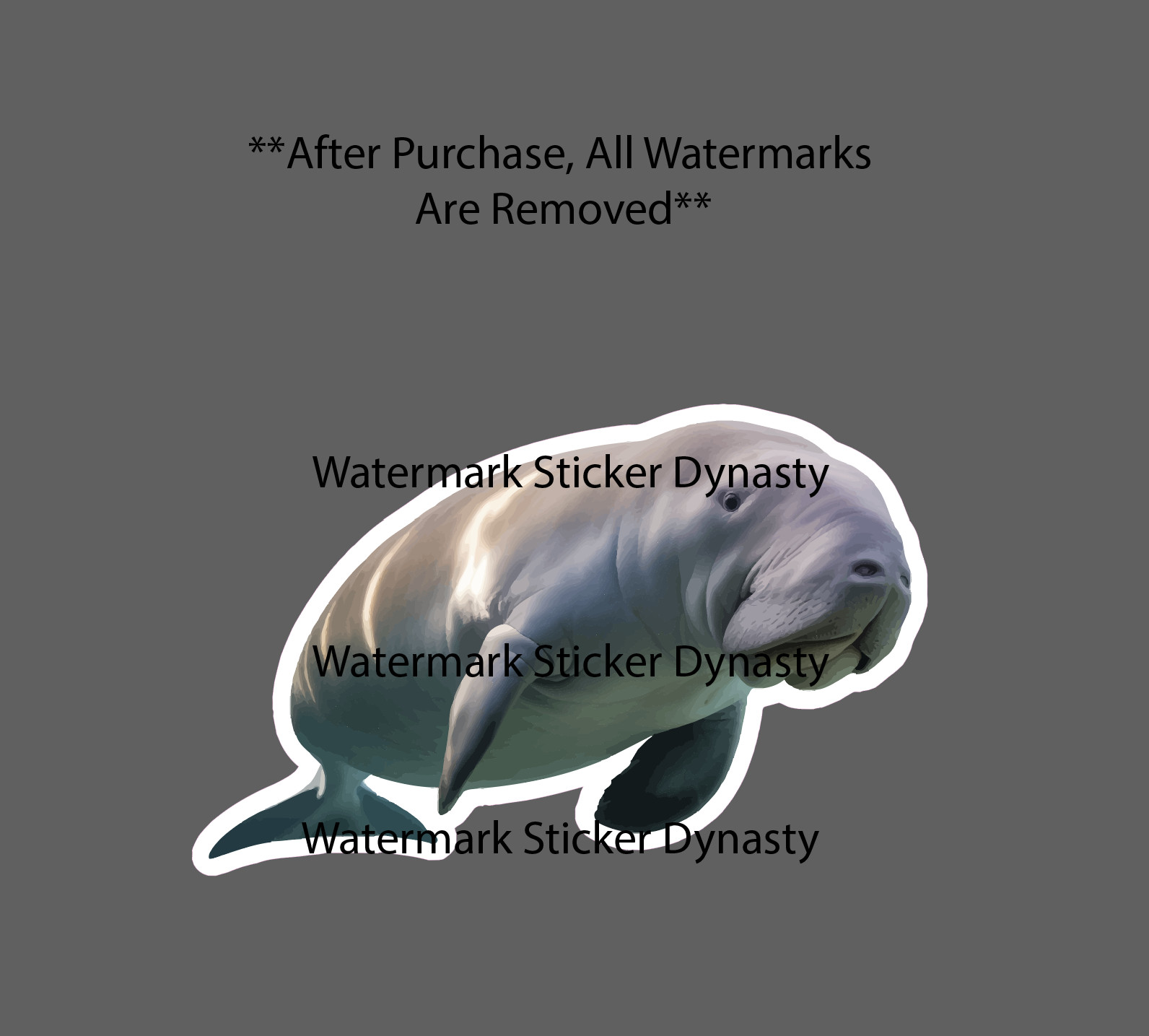 Dugong Sticker Waterproof Decal Animal Ocean Marine Life Tropical Gift NEW