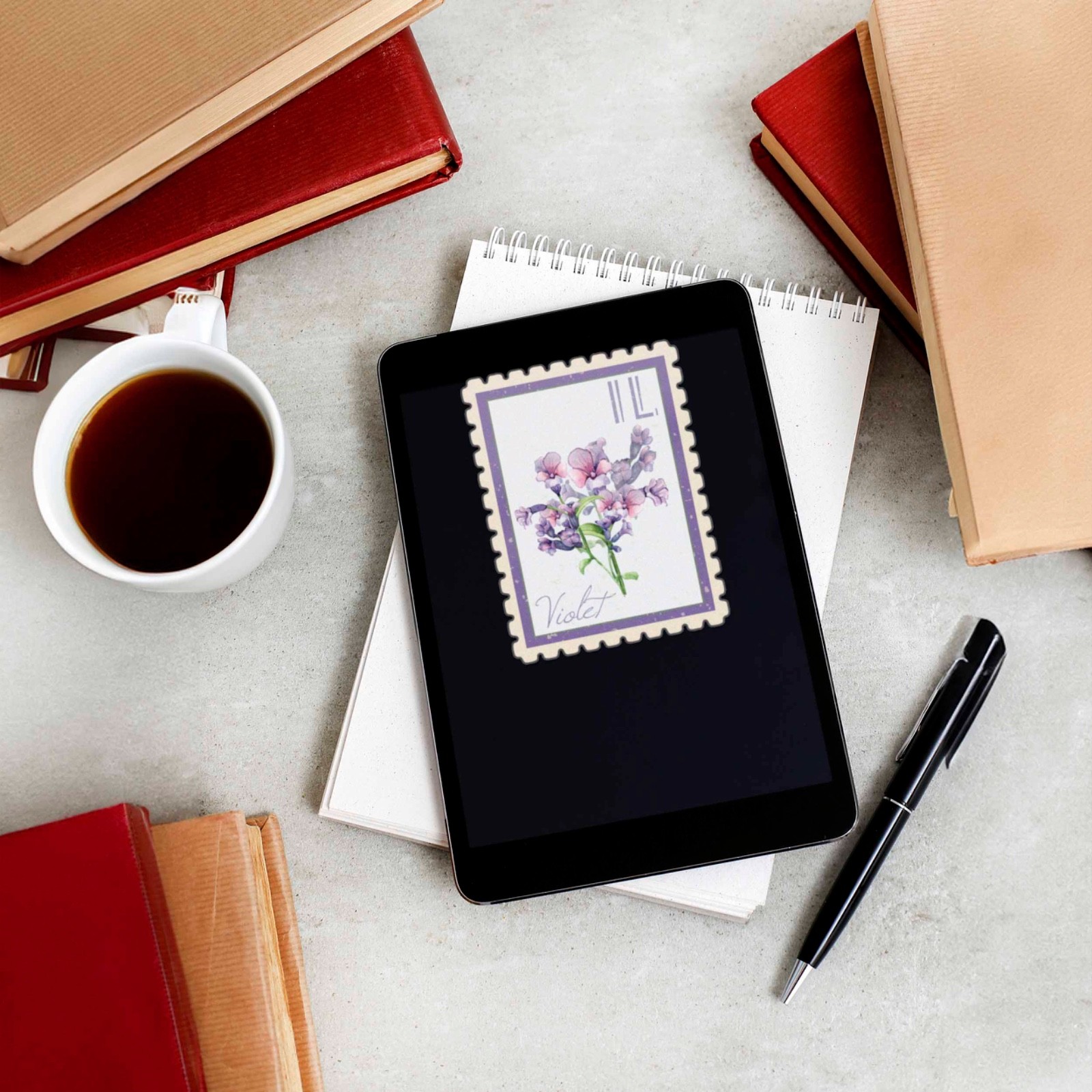 Illinois State Flower Violet Sticker – IL Vintage Stamp Decal for Laptop