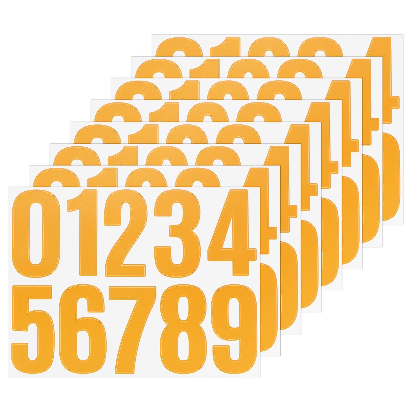 10-Sheets Numbers Stickers, 4″ Vinyl 0-9 Number Stickers[100pcs, Yellow]