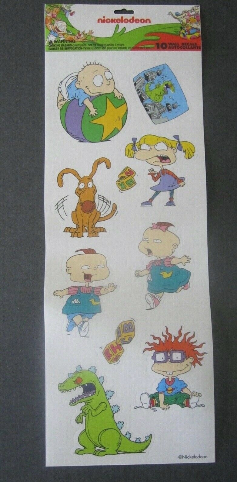Nickelodeon Colorful Rugrats 10 Repositionable Wall Decals Made In USA