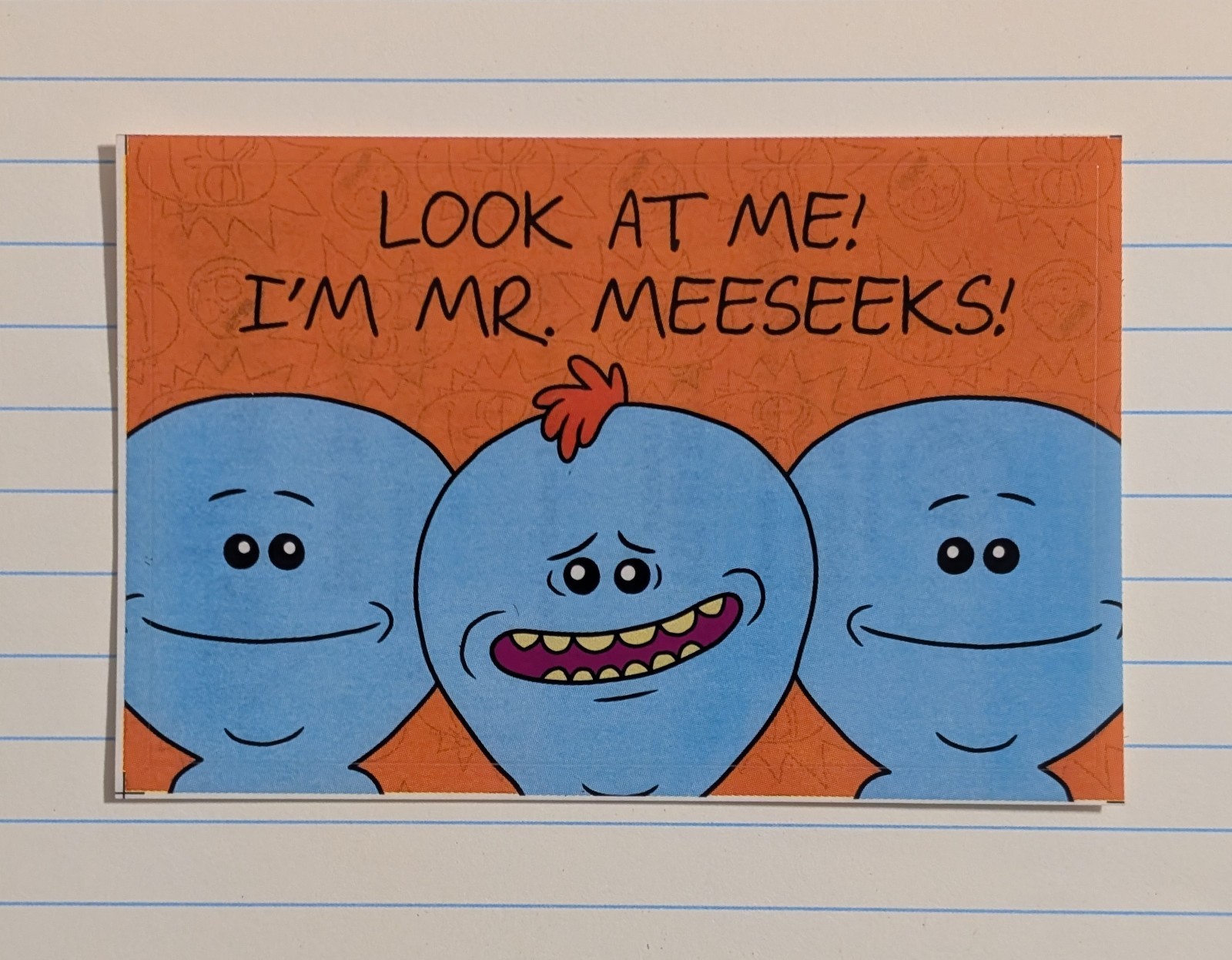 Rick & Morty Vending Sticker – Adult Swim Cartoon Network – Look At Me Meeseeks