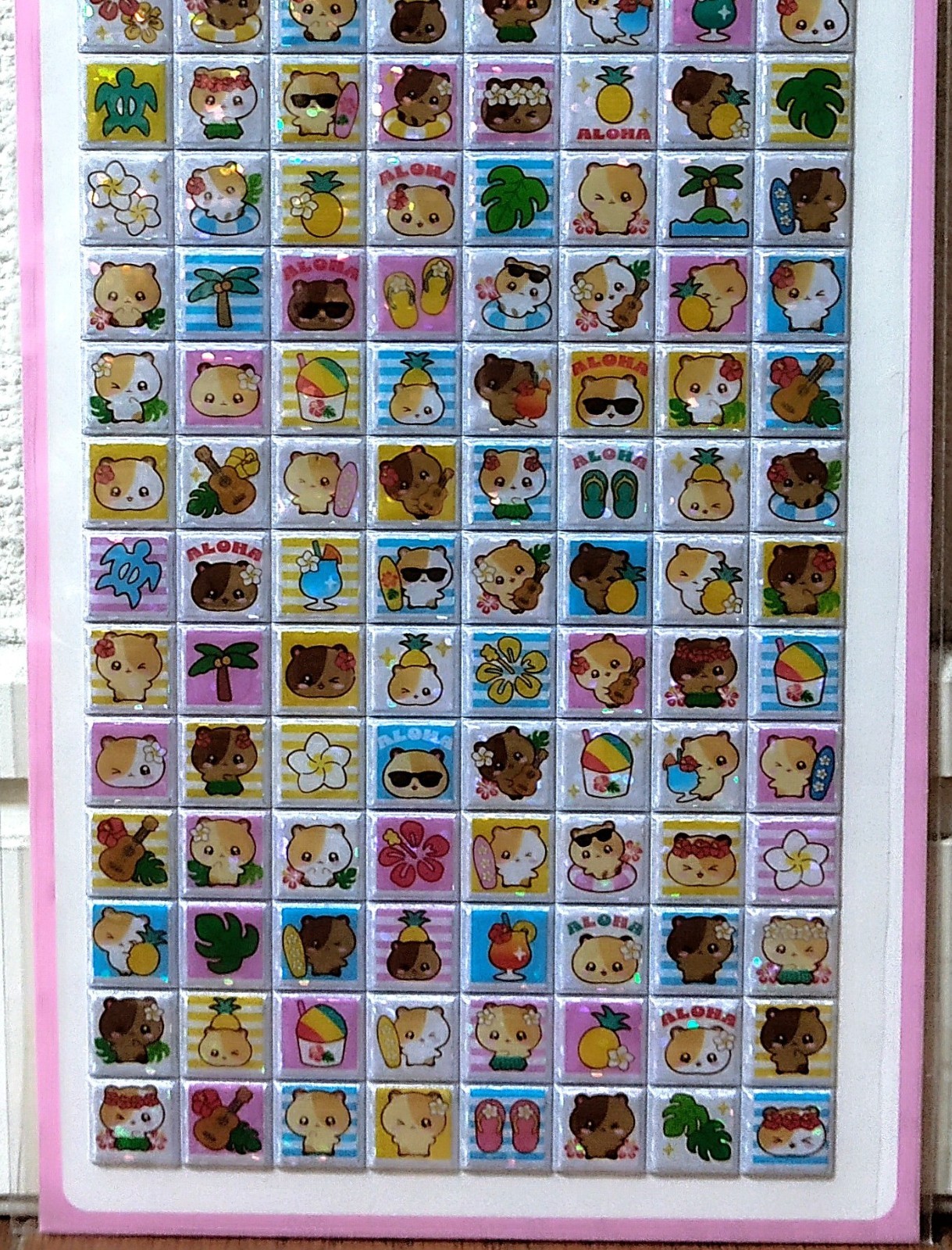 Puni Puni Block Happy Sticker Kawaii Retro Animal Hamster Character Summer JAPAN