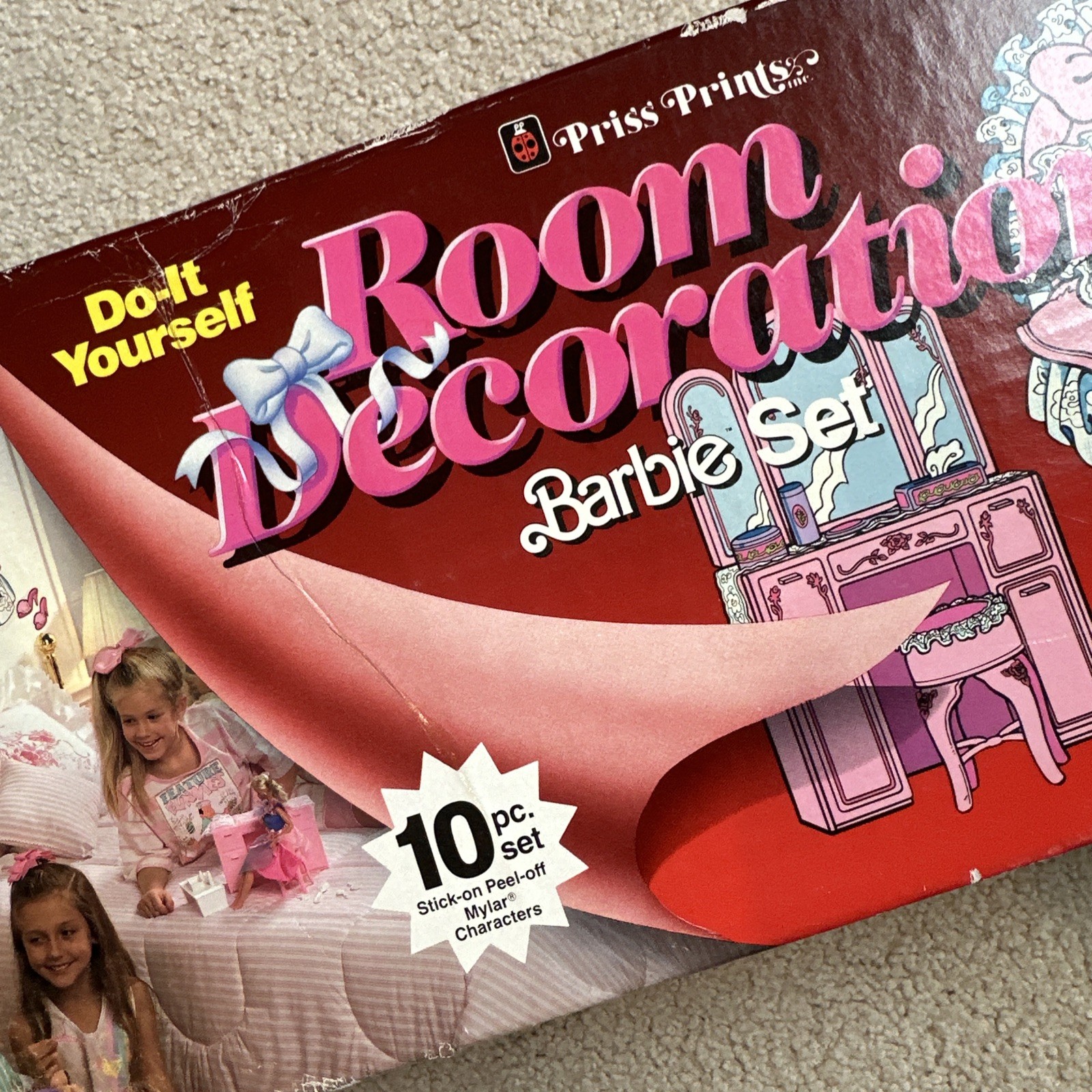 1989 BARBIE Vtg Priss Prints Room Decorations Do it Yourself Mylar Stickers Set