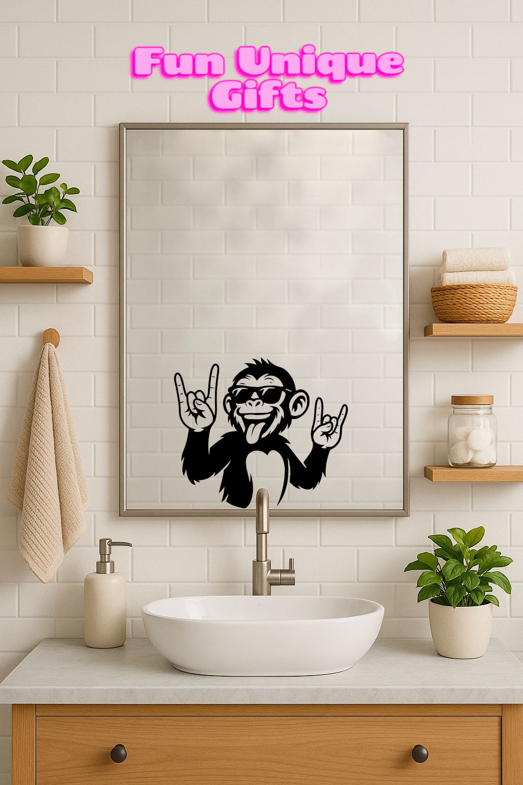 Crazy Monkey Vinyl Decal Sticker -Multiple Colors & Sizes- FREE SHIPPING!