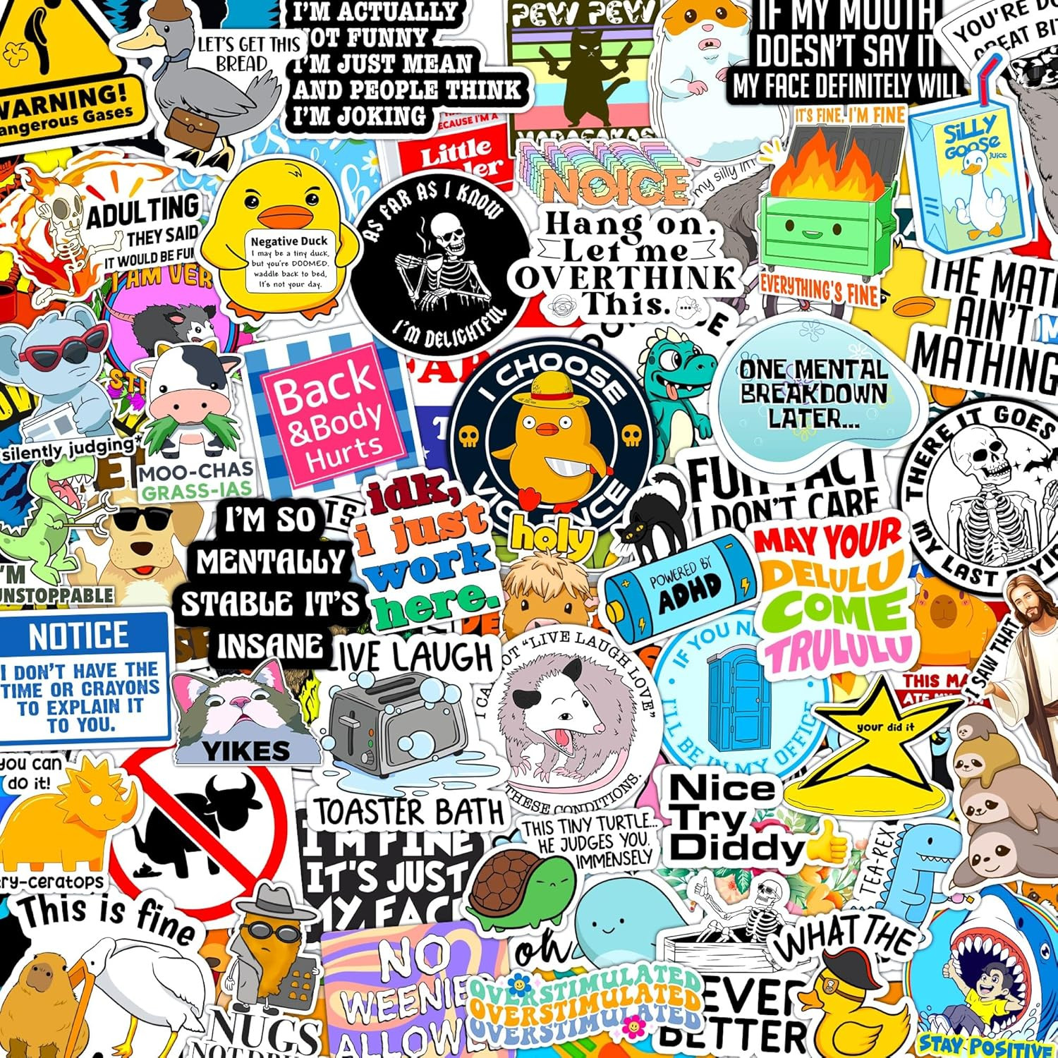 400 Pcs Funny Stickers for Adults Dirty Humor, Water Bottles Waterproof Cool