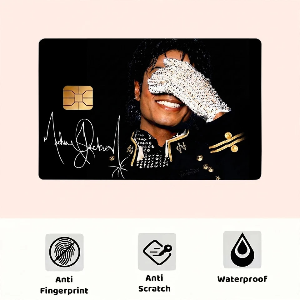 “King of Pop MJ Legend Credit Card Skin Anime Debit Card Vinyl Sticker