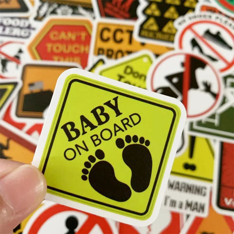 50PCS Funny Warning Caution Danger Signs Vinyl Decal Stickers Pack Laptop Phone