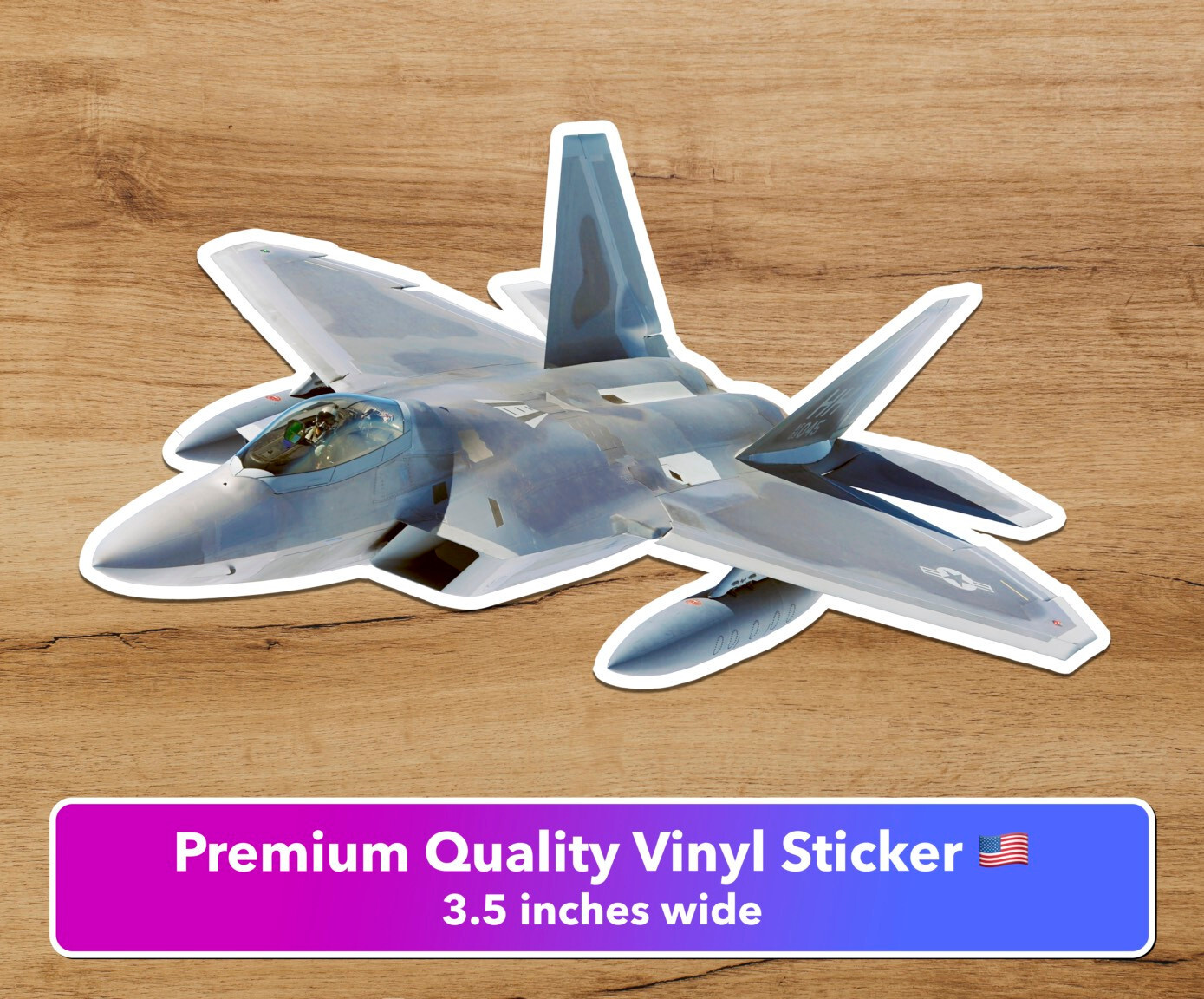F22 Raptor Martin Military Air Force Premium Vinyl sticker 3.5 in Lockheed Jet