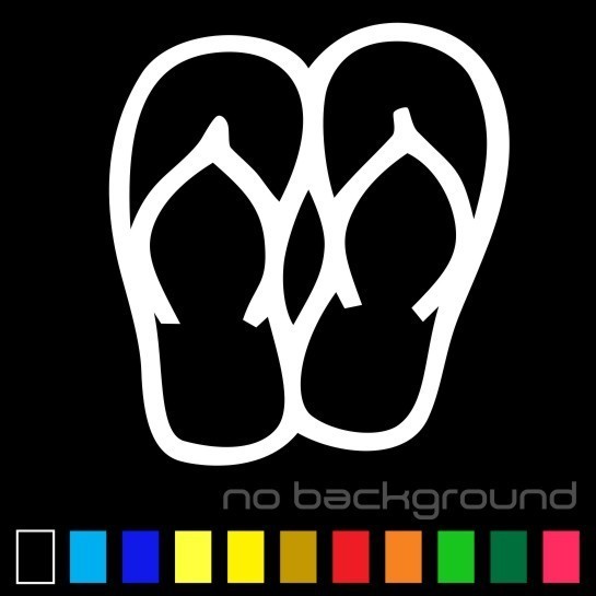 Flip Flops Sticker Vinyl Decal – Beach Sandals Tropical Summer Shoes Car Window