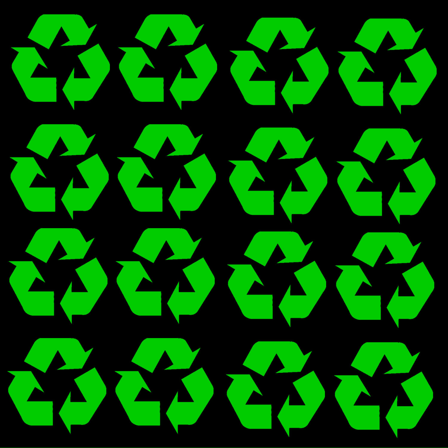 Recycle Symbol Green 1″ Inch Each Vinyl Decal Window Sticker Pack Lot of 16