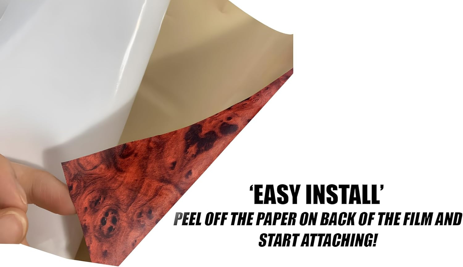 Mahogany Vinyl Wrap -Self Adhesive Film 12 X 60 Inch Glossy Wood Grain Decal Sti