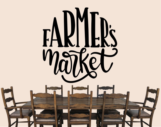 Farmer’s Market 22″ Large Wall Vinyl Decal Custom Made Die Cut Your Color Choice