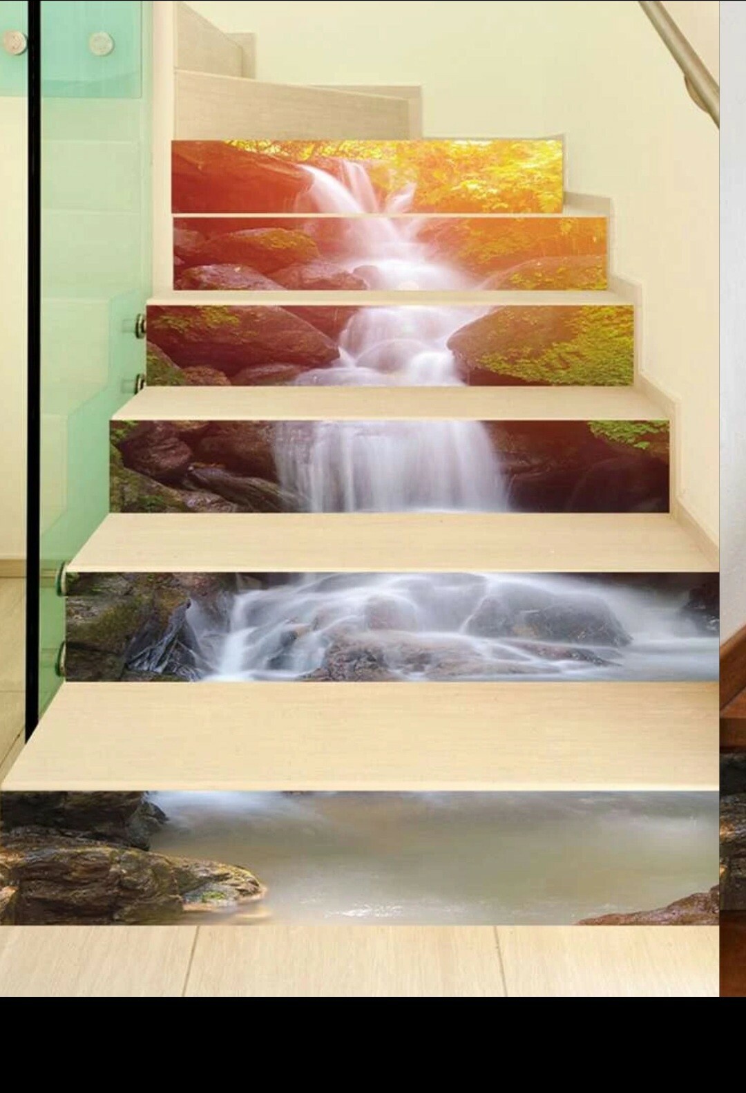 Waterfall Stairway Stickers 6 Pc
