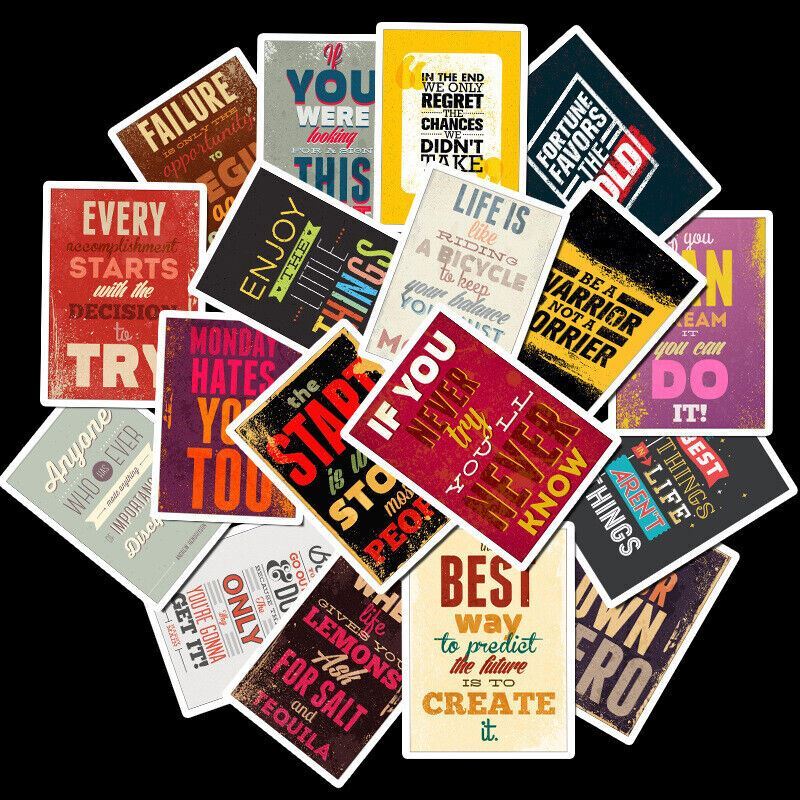 INSPIRATIONAL TYPOGRAPHY Vinyl Stickers [G] MOTIVATIONAL Reminder LAPTOP Decals