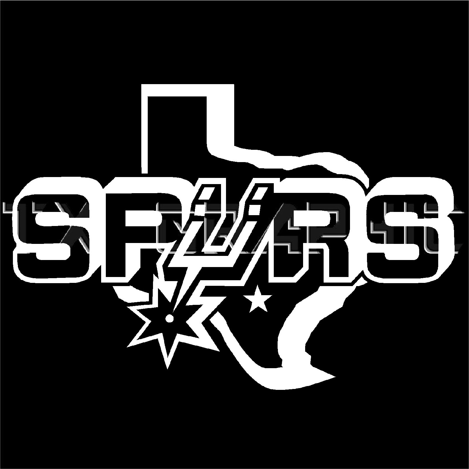 Decal for SAN ANTONIO SPURS BASKETBALL Sticker Texas State Map