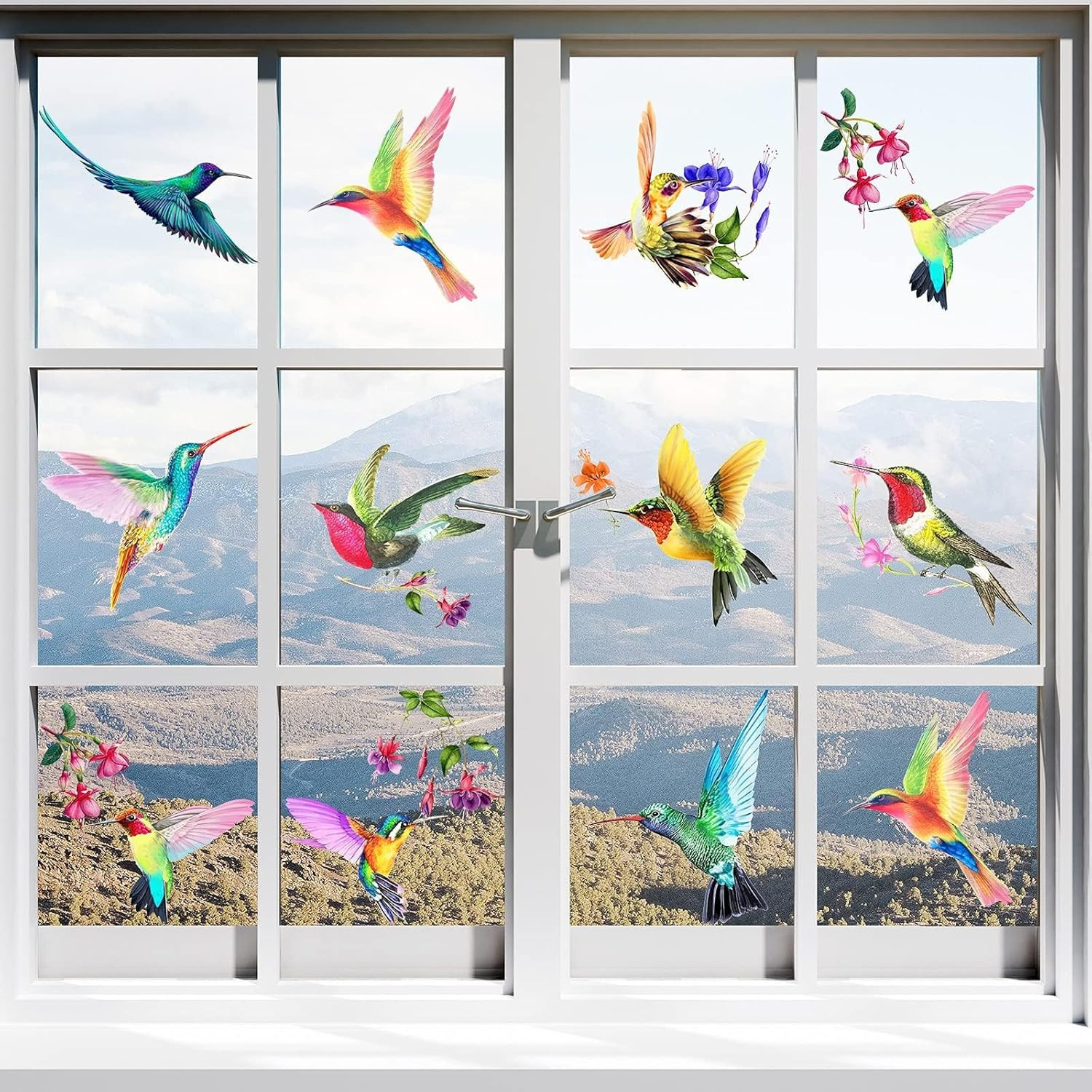 20 Pieces Large Size Hummingbird Window Hummingbird Decals for Windows Anti-Coll