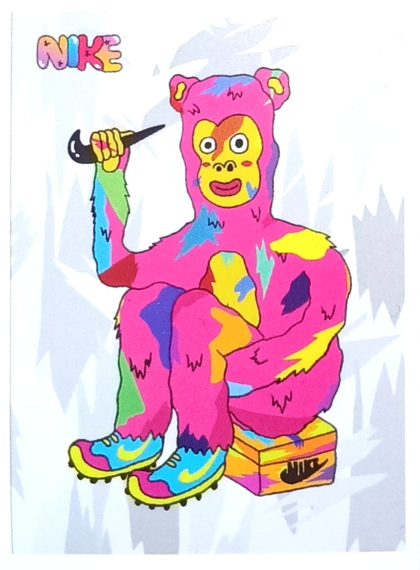Nike Style Colorful Character Vinyl Sticker 2in x 2.75in Pop Art Design
