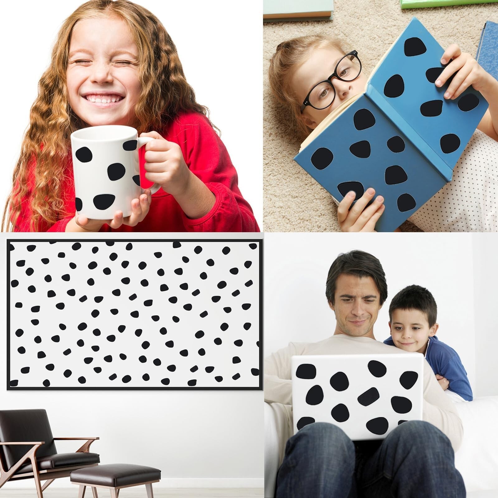 500 Pieces Black Irregular Dots Wall Sticker Irregular Polka Dots Wall Sticke…