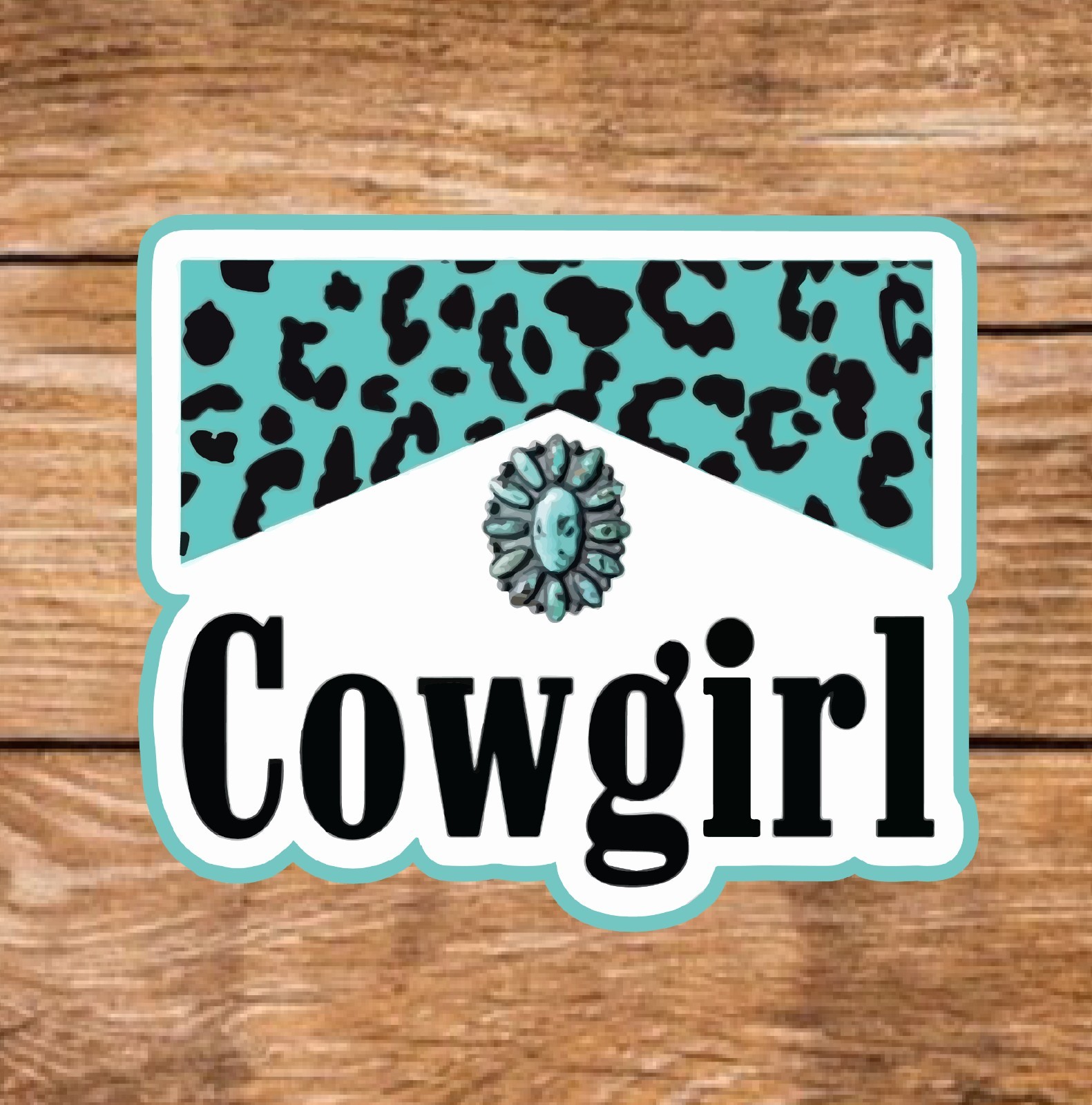 Cowgirl – 2 Pages (20 Sticker Set) 2in, Waterproof, Glossy Finish Vinyl.