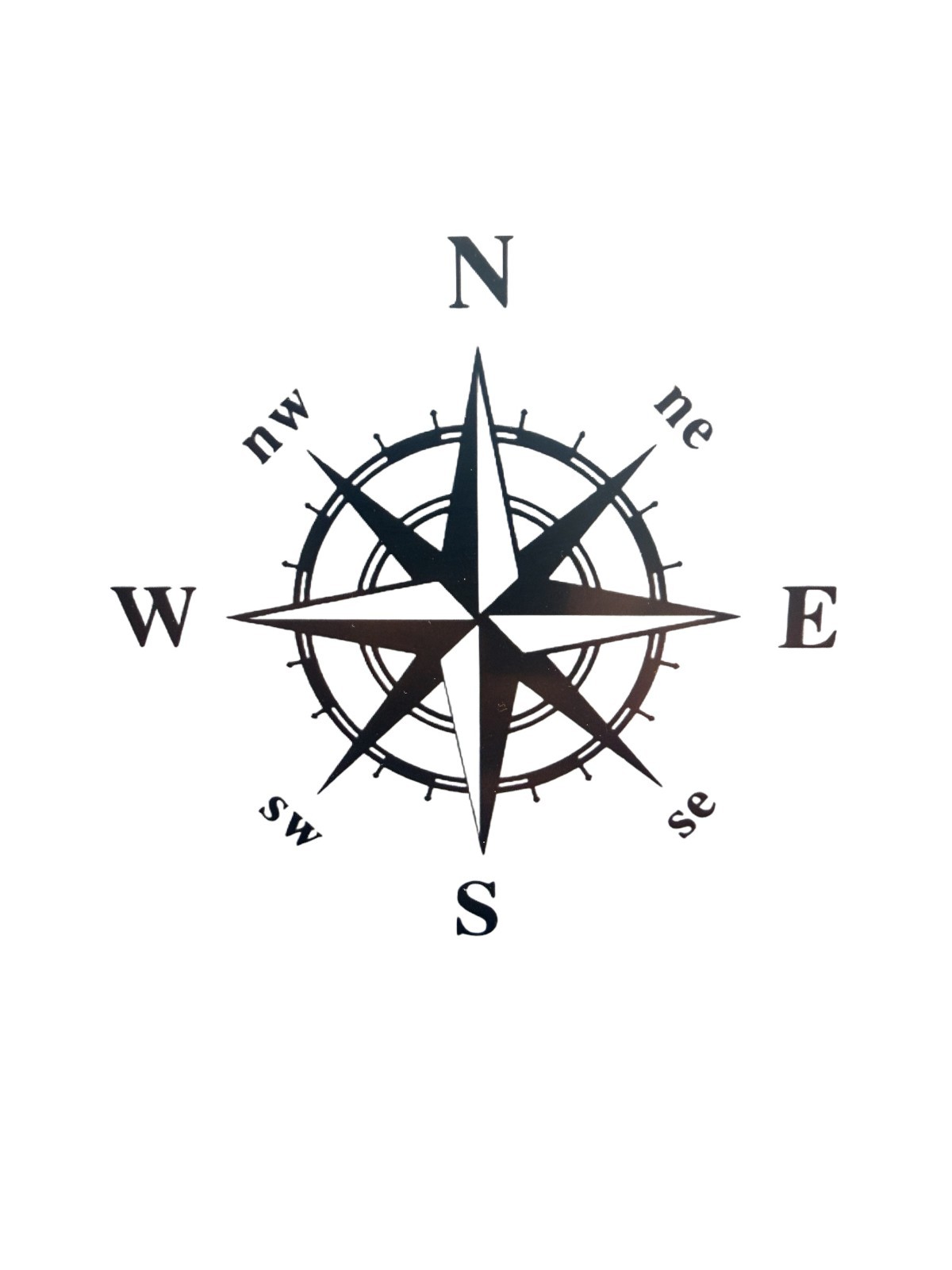 NSEW compass design #3 Decal for car Windows Laptops most Smooth Surfaces