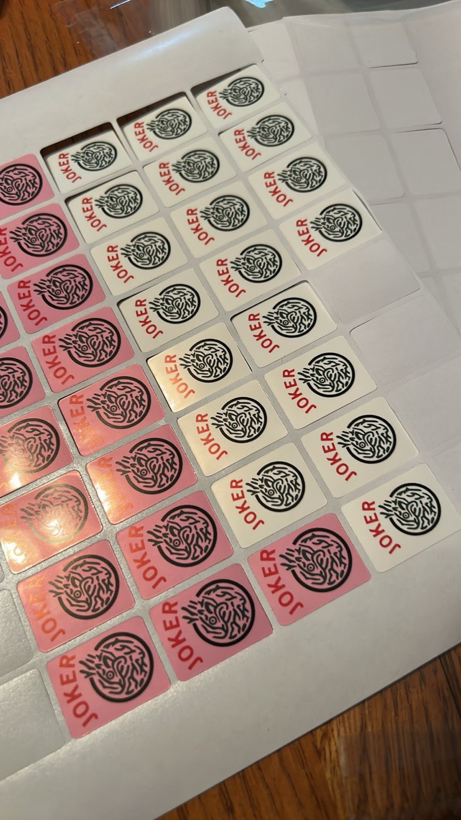Stickers for Hobby Lobby Pink Tiles. Peel and Stick 10 Jokers 30 Blanks