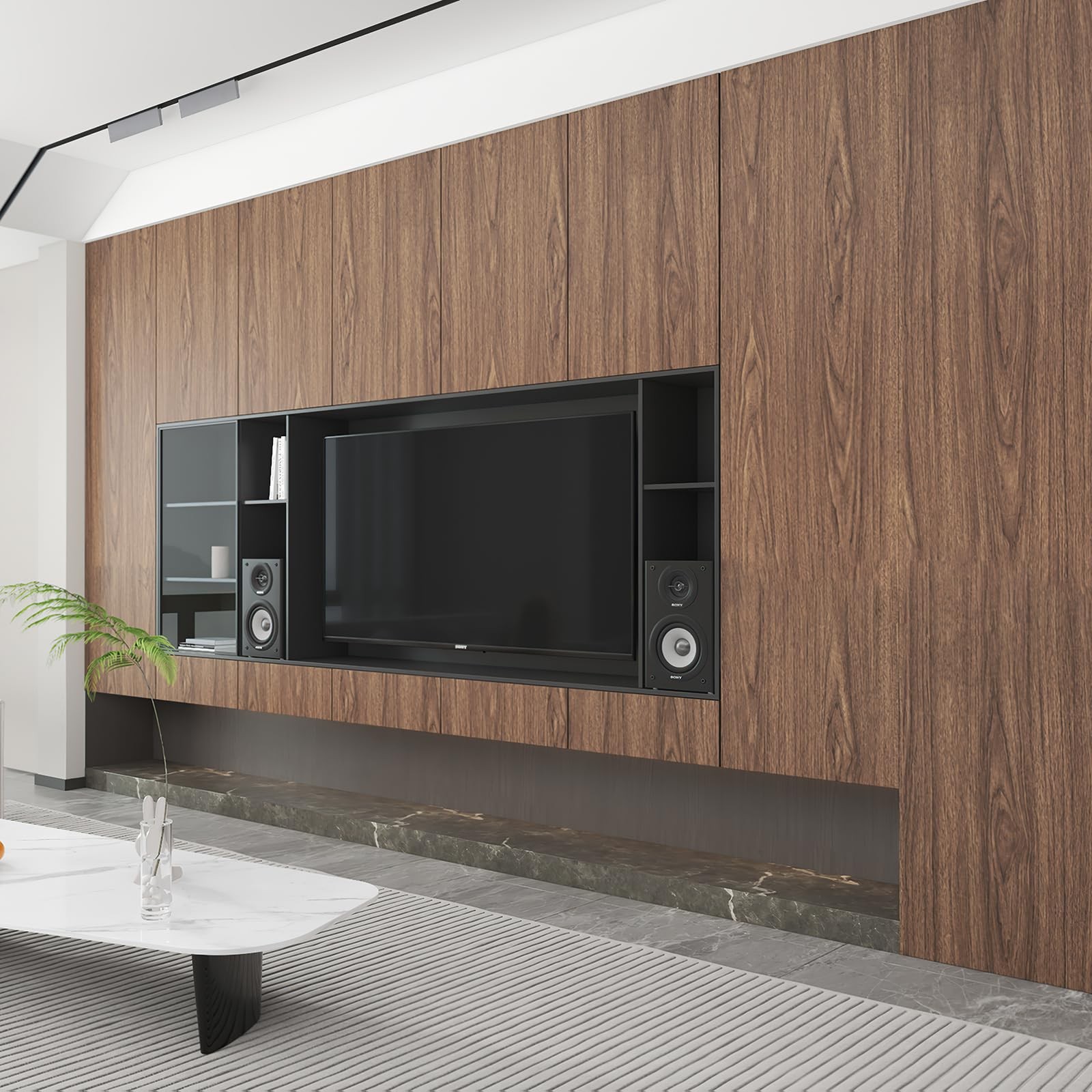 Walnut Wood Grain Contact Paper Peel and Stick Wallpaper 16×78 Waterproof