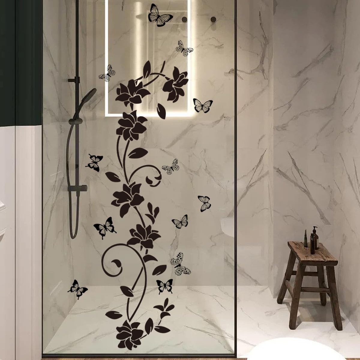 Flower Wall Stickers Floral Plants Wall Art Decals for Bedroom Living Room So…