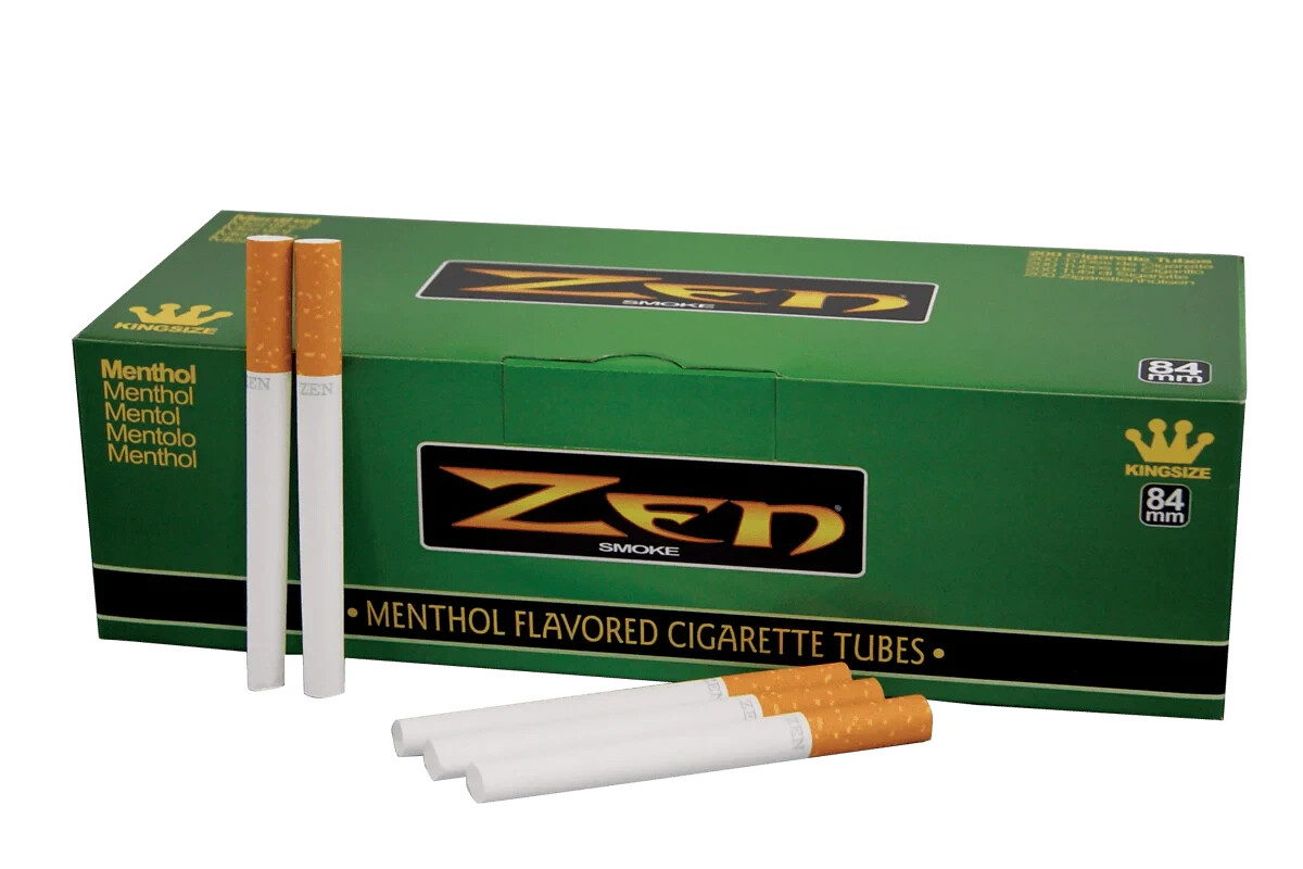 5x Boxes ( ZEN Menthol King Size KS) Cigarette RYO 200 Tubes Box