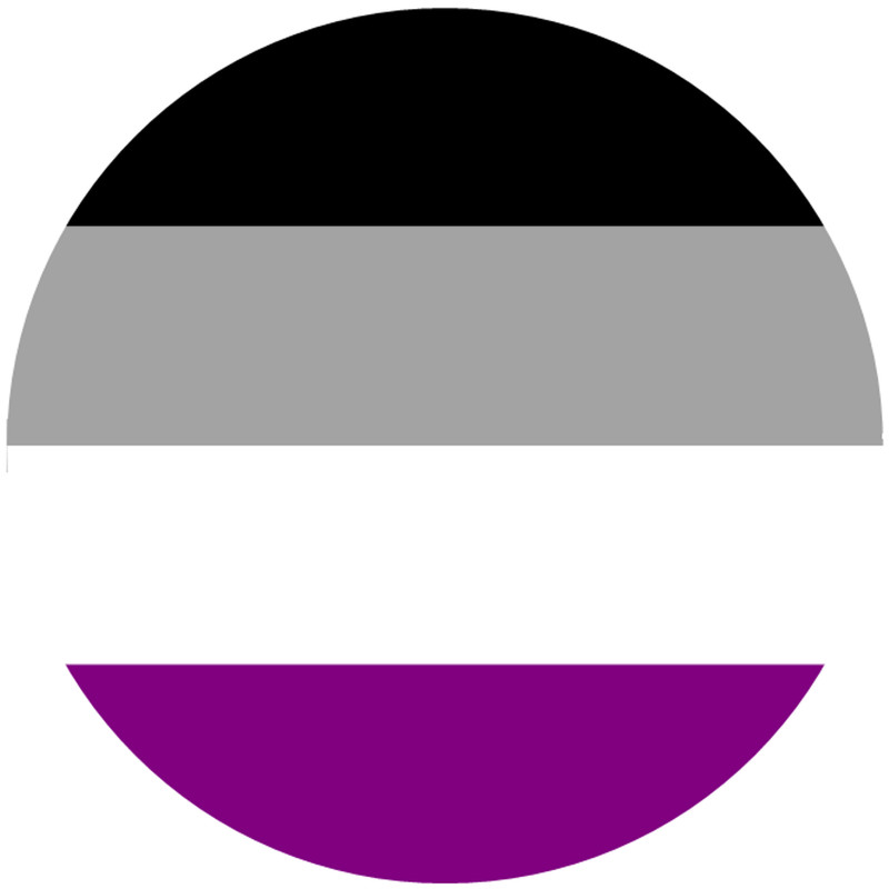 Asexual Pride Flag – 3 Inch Circle Sticker 3″ x 3″ – LGBTQ+ Support