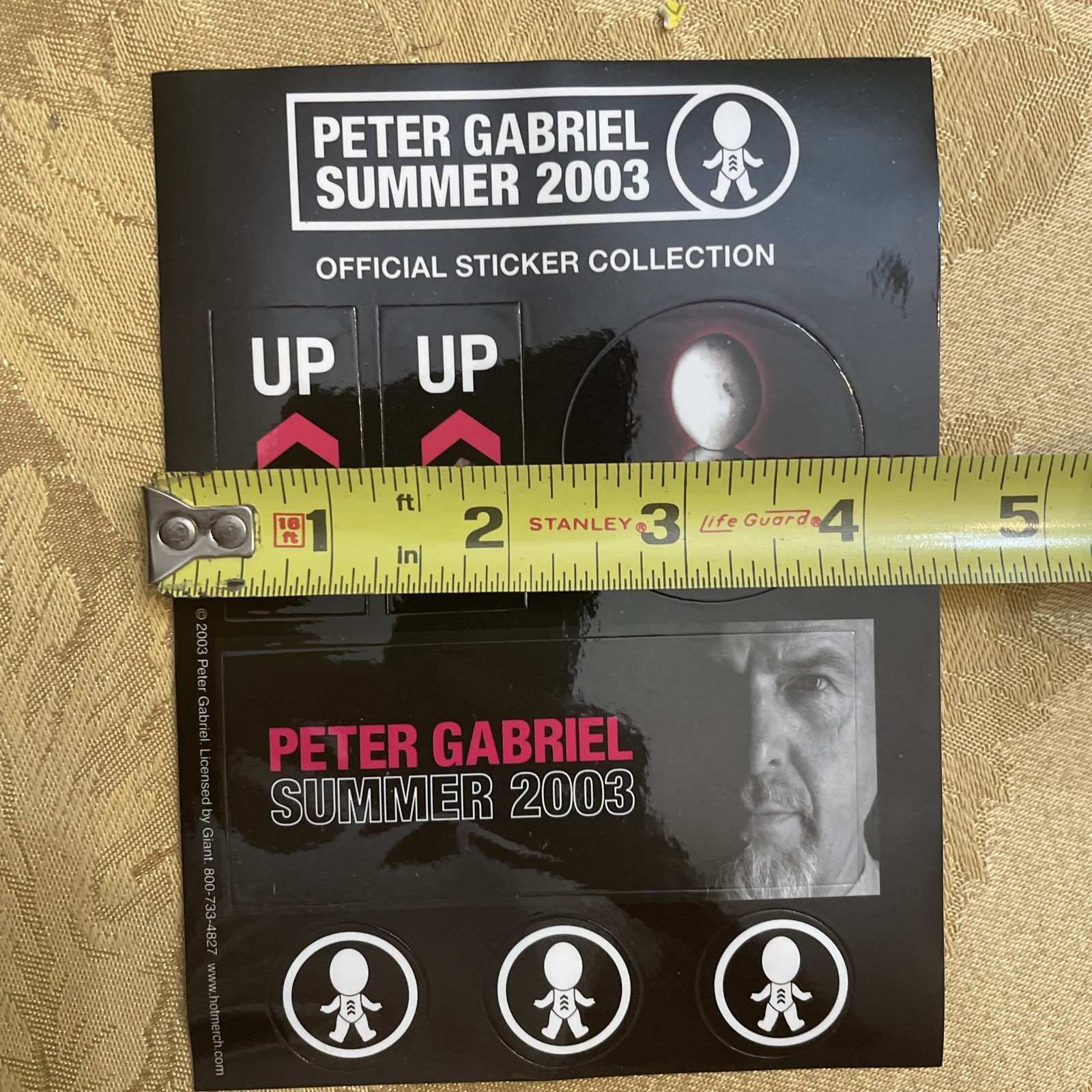 New Peter Gabriel Summer 2003 Sticker Sheet Original Promo 6×4.5 RARE