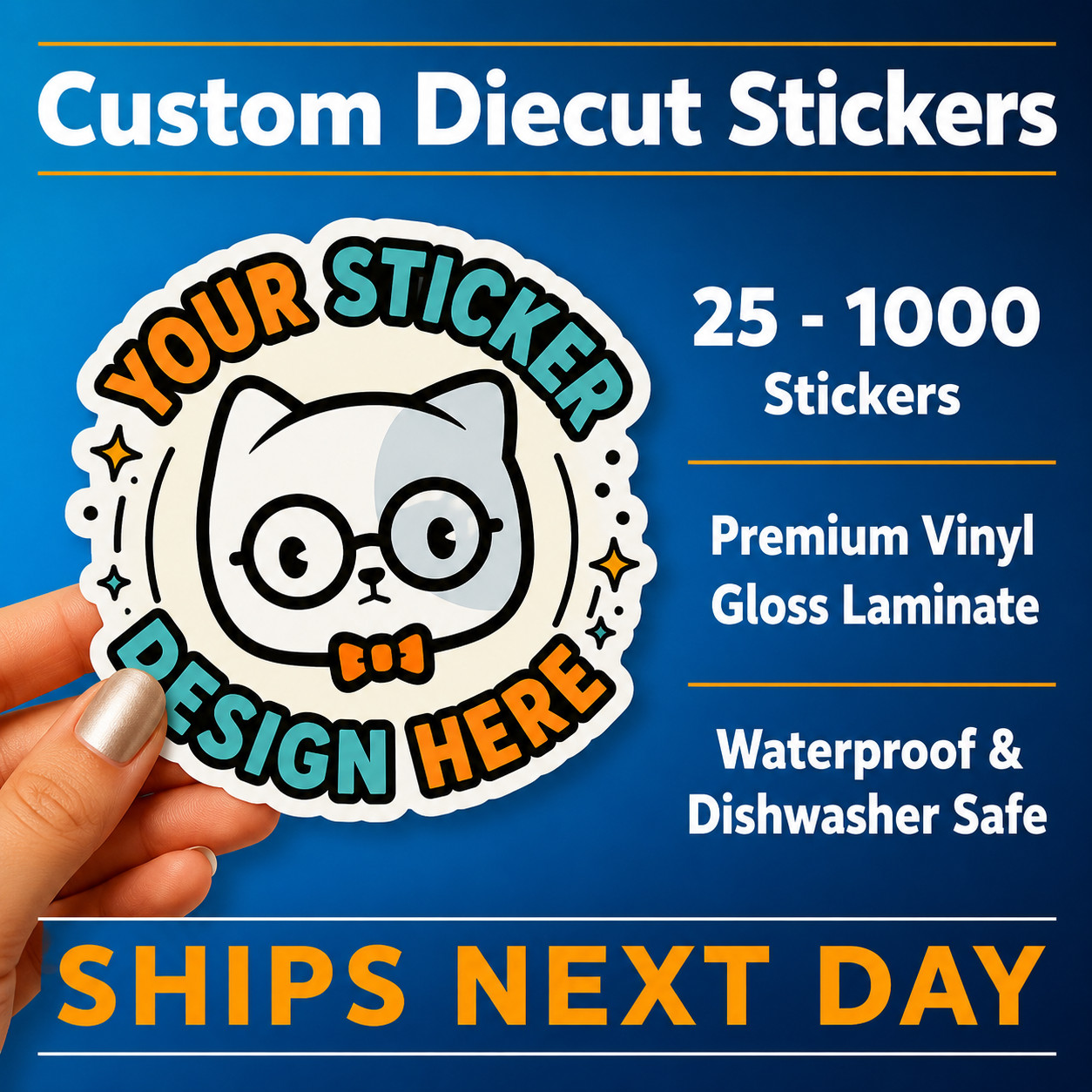 Custom Sticker| Die Cut Product Labels | Logo Stickers | Bulk Stickers W