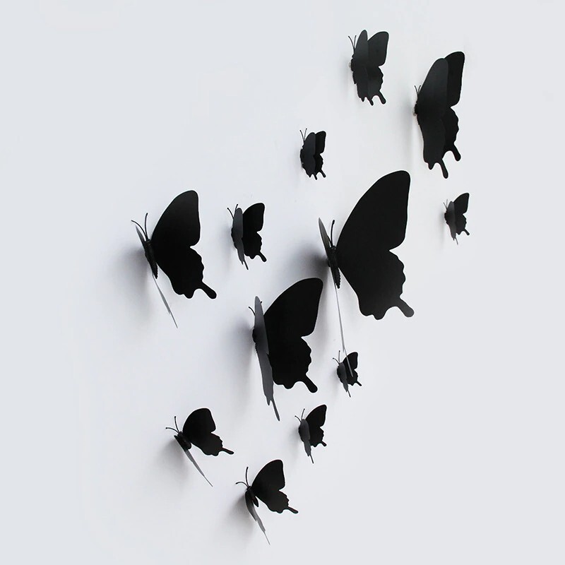 12Pcs 3D Butterfly Wall Decal Removable Sticker Bedroom Party Nursery Home Decor