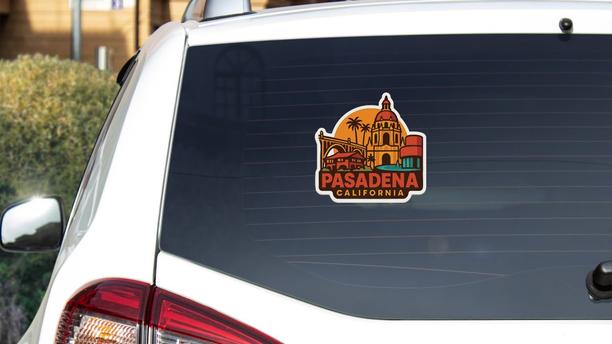 Pasadena California Sticker Decal Vinyl Die-Cut City Skyline Landmark Design